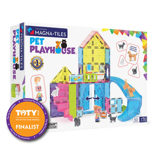 Magna-Tiles Pet Playhouse™ 50-Piece Set
Magna-Tiles Pet Playhouse toy set packaging with colorful design and toy figures.