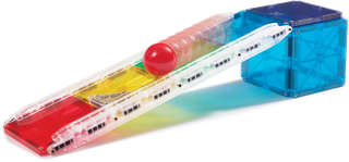 Magna-Tiles Rail Racers™ 33-Piece Set
Toy train set with colorful track and red ball on a white background