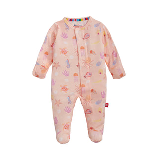Magnetic Me Modal Footie - Deep Chic Pink
Baby onesie with colorful patterns on a white background