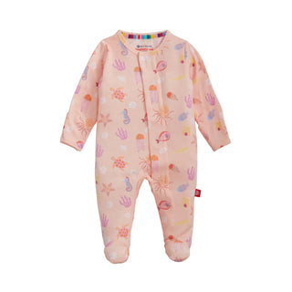 Magnetic Me Modal Footie - Deep Chic Pink
Baby onesie with sea creature pattern on a white background