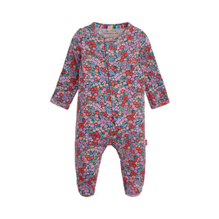 Magnetic Me Modal Footie - Gilded Lily
Floral patterned baby onesie on a white background