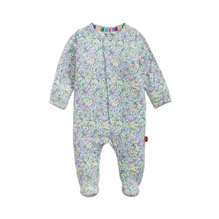 Magnetic Me Modal Footie - Lavinia
Floral baby onesie on a white background