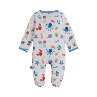 Magnetic Me Modal Magnetic Footie - Deep Chic Blue
Baby onesie with sea creature pattern on a white background