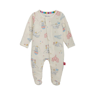 Magnetic Me Modal Magnetic Footie - Dumbo Circus
Baby onesie with circus-themed print on a white background