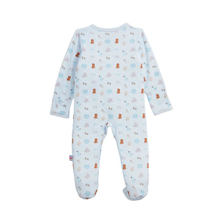 Magnetic Me Modal Magnetic Footie - Nursery Nostalgia Blue
Baby onesie with a pattern on a white background