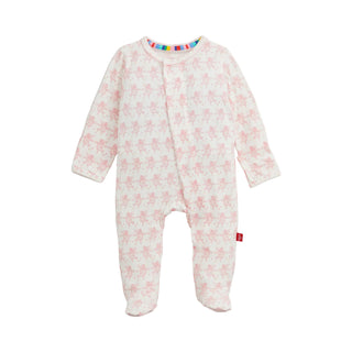 Magnetic Me Modal Magnetic Footie - Trunkettes Pink
Baby onesie with floral pattern on a white background