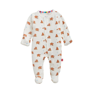 Magnetic Me Modal Magnetic Footie - Wildly Loved
Baby onesie with bear pattern on a white background