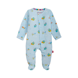 Magnetic Me Modal Magnetic Footie - You Haul
Baby onesie with airplane pattern on a white background