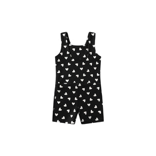 Play by Rylee & Cru Malibu Bodysuit - Hearts
Black romper with white heart pattern on a white background