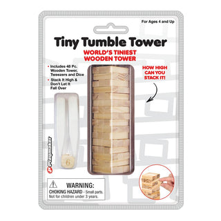 Master Toys Playmaker Toys Tiny Tumble Tower
Packaging of Tiny Tumble Tower wooden game with text and warning label.