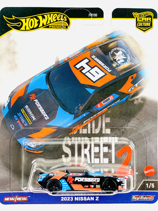 Mattel Hot Wheels 2023 Car Culture 2023 Nissan Z
Hot Wheels 2023 Nissan Z toy car in packaging with visible branding.