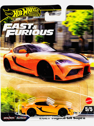 Mattel Hot Wheels 2025 Fast & Furious 2021 Toyota GR Supra
Hot Wheels Fast & Furious toy car in packaging with an orange Toyota GR Supra.