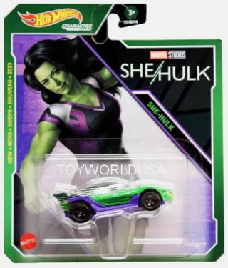Mattel Hot Wheels Marvel Diecast - She-Hulk
Hot Wheels She-Hulk character car packaging with Marvel branding