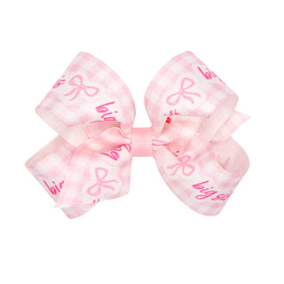 Medium Wee Ones Printed Grosgrain Hair Bow on Clippie - Big Sis