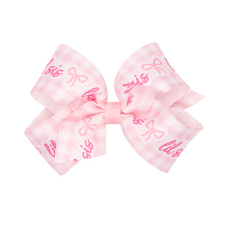 Medium Wee Ones Printed Grosgrain Hair Bow on Clippie - Lil Sis