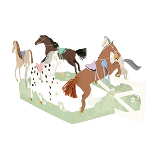 Meri Meri Concertina Horse Birthday Card
Card with illustrations of horses on a white background