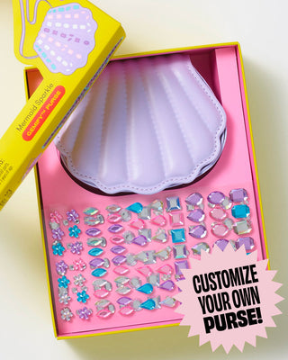 Hana Super Smalls Mermaid Sparkle Gemify™ purse featuring a shimmering mermaid design with glittery accents and a compact shape.