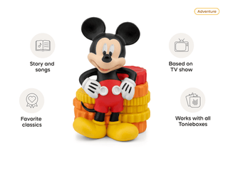 Tonies Character - Disney: Mickey Mouse Clubhouse
Toy figure of a character from a TV show with features listed on a white background