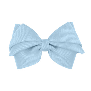 Millennium Blue Wee Ones small pleated grosgrain hair bow on clippie for infants and toddlers, stylish and easy to wear.