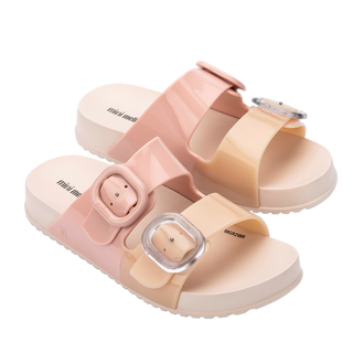Mini Melissa Cozy Slide Kids - Pink / Beige
Pair of pink and beige sandals with buckle details on a white background