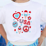 Sweet Wink 4th Of July Doodle S/S Tee - White