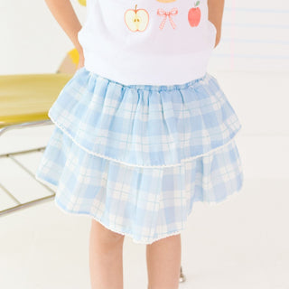 Sweet Wink Blue Plaid Skort