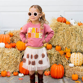 Sweet Wink Sequin Pumpkin Ivory Tutu, Sweet Wink, cf-size-1-2y-med, cf-size-2-4y-large, cf-size-4-6y-xl, cf-size-6-8y-xxl, cf-type-tutu, cf-vendor-sweet-wink, Fall, Halloween, Halloween Skirt