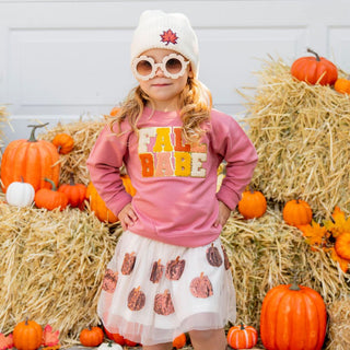 Sweet Wink Sequin Pumpkin Ivory Tutu, Sweet Wink, cf-size-1-2y-med, cf-size-2-4y-large, cf-size-4-6y-xl, cf-size-6-8y-xxl, cf-type-tutu, cf-vendor-sweet-wink, Fall, Halloween, Halloween Skirt