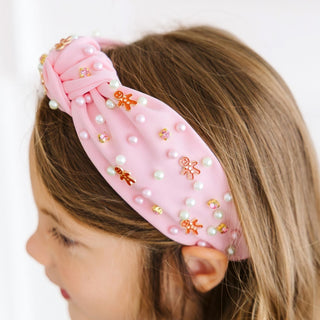 Sweet Wink gingerbread gemstone headband with festive holiday design, perfect for Christmas accessories and holiday cheer.