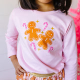 Sweet Wink Gingerbread L/S Pink Tee, Sweet Wink, All Things Holiday, cf-size-12-18-months, cf-size-18-24-months, cf-size-2t, cf-size-3t, cf-size-4t, cf-size-5-6y, cf-size-7-8y, cf-size-9-10y,