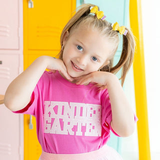 Sweet Wink Kindergarten Sequin Patch Short Sleeve T-Shirt - Raspberry