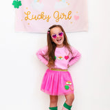 Sweet Wink, Sweet Wink Lucky Treats Patch St. Patrick's Day Sweatshirt - Pink - Basically Bows & Bowties