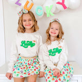 Sweet Wink, Sweet Wink Lucky Script Patch St. Patrick's Day Sweatshirt - Natural - Basically Bows & Bowties