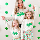 Sweet Wink, Sweet Wink Lucky Script Patch St. Patrick's Day Sweatshirt - Natural - Basically Bows & Bowties