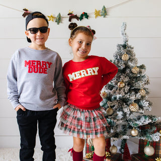 Sweet Wink Merry Dude Patch Sweatshirt, Sweet Wink, All Things Holiday, cf-size-4t, cf-size-5-6y, cf-size-7-8y, cf-type-sweatshirt, cf-vendor-sweet-wink, Christmas, Holiday, Merry, Merry Dude