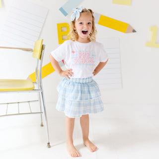 Sweet Wink Preschool Pearl Patch Short Sleeve T-Shirt
Child wearing a 'Pre School' t-shirt with a colorful background
