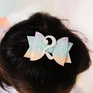 Sweet Wink Pastel Rainbow #2 Birthday Glitter Bow Clip, Sweet Wink, 2nd Birthday, Birthday Hair Bow, Happy Birthday, Rainbow, second birthday, Sweet Wink, Sweet Wink Birthday, Hair Accessorie