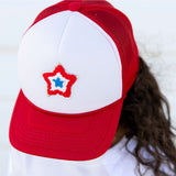 Sweet Wink Patriotic Star Patch Trucker Hat - Red / White