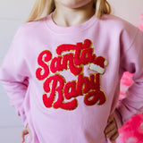 Sweet Wink Santa Baby Patch Sweatshirt - Pink, Sweet Wink, All Things Holiday, cf-size-2t, cf-size-3t, cf-size-4t, cf-size-5-6y, cf-size-7-8y, cf-type-sweatshirt, cf-vendor-sweet-wink, Christ