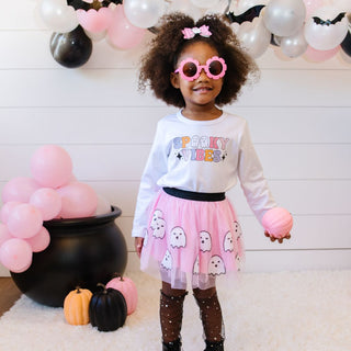 Sweet Wink Spooky Vibes L/S White Tee, Sweet Wink, cf-size-2t, cf-size-3t, cf-size-4t, cf-size-7-8y, cf-type-tee, cf-vendor-sweet-wink, Halloween, Halloween Shirt, Halloween Tee, Halloween To