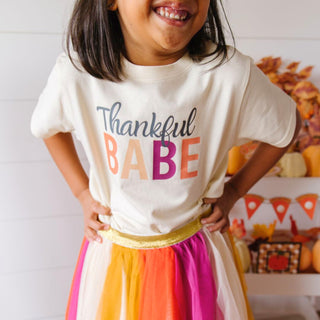 Sweet Wink Thankful Babe S/S Tee - Natural, Sweet Wink, cf-size-12-18-months, cf-size-2t, cf-size-3t, cf-size-4t, cf-size-5-6y, cf-size-7-8y, cf-type-tee, cf-vendor-sweet-wink, Fall, Hallowee