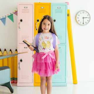 Sweet Wink First Grade Pencil Bow Short Sleeve T-Shirt - Ballet