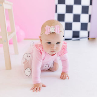 Sweet Wink Girly Ghost Halloween Bow Baby Headband