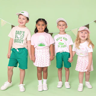White Sweet Wink Best Kid By Par short sleeve T-shirt worn by a child model, showcasing a casual, comfortable tee from the Sweet Wink collection.