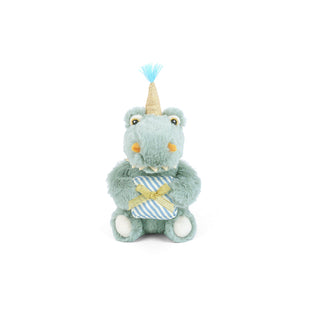 Mon Ami Birthday Alligator
Plush toy bear with a unicorn horn and party hat on a white background