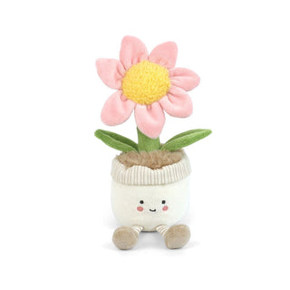 Mon Ami Petunia Puff stuffed animal featuring soft fabric and floral design, perfect for cuddling and play.