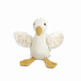 Soft plush rattle toy featuring Pru the Goose from Mon Ami, designed for infants and young children.