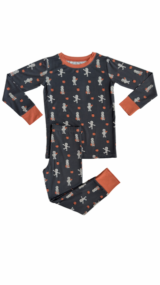 In My Jammers Mummy Two Piece Set Children's pajama set with pattern on a white background