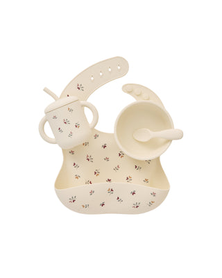 Mushie x Quincy Mae Feeding Set - Heart Ditsy