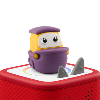 Tonies Character - My First Tonies: Transportation Set
Toy robot with a purple top and yellow body on a red base with shark fins.